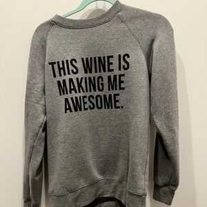 Brunette the label ‘this wine is making me awesome’ crew